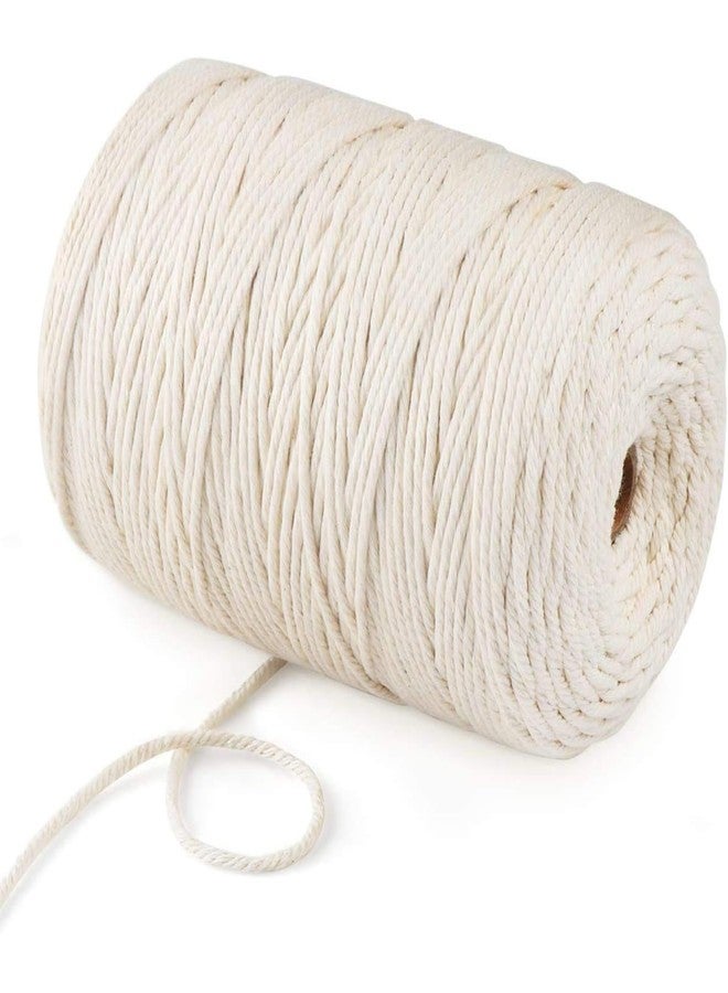 ecofynd 50m 4mm Natural Macrame Cord - Versatile Cotton Dori for Stunning Wall Hanging, Plant Craft, and Handmade Hangers - Ideal White Thread Rope for Creative DIY Projects, Ivory - Image 1